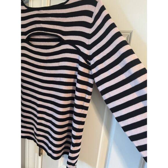Dana Bushman Woman 1x Pink And Black Striped Sweater With Cut-out - Picture 2 of 3